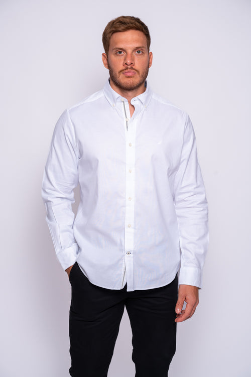 CAMISA NAUTICA EN OXFORD STRETCH LIVIANO WHITE