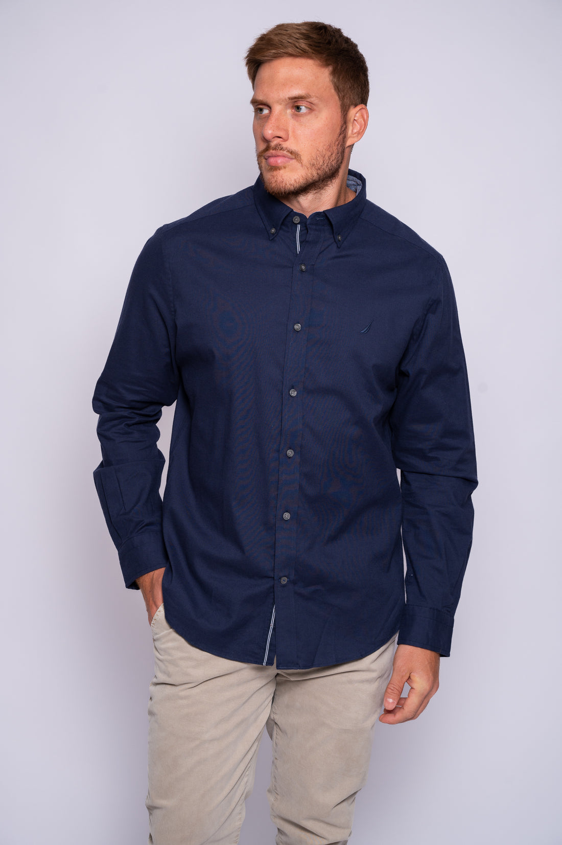 CAMISA NAUTICA EN OXFORD STRETCH LIVIANO AZUL NAVY