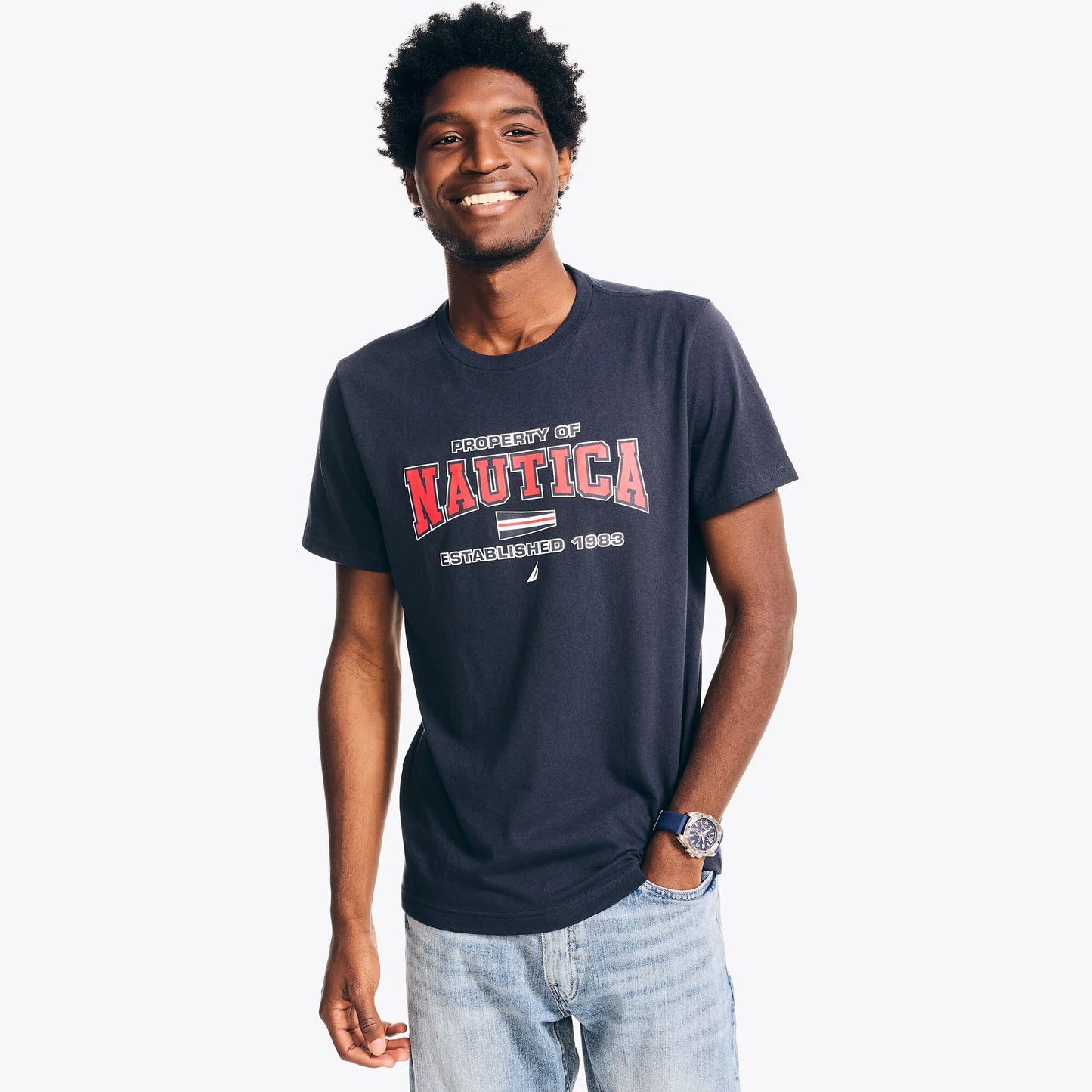 T-SHIRT GRÁFICA NAUTICA NAVY