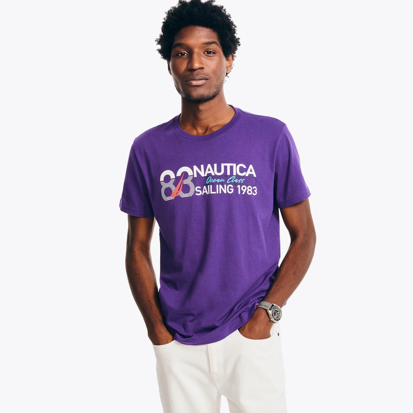 T- SHIRT NAUTICA OCEN CLASS MORADO
