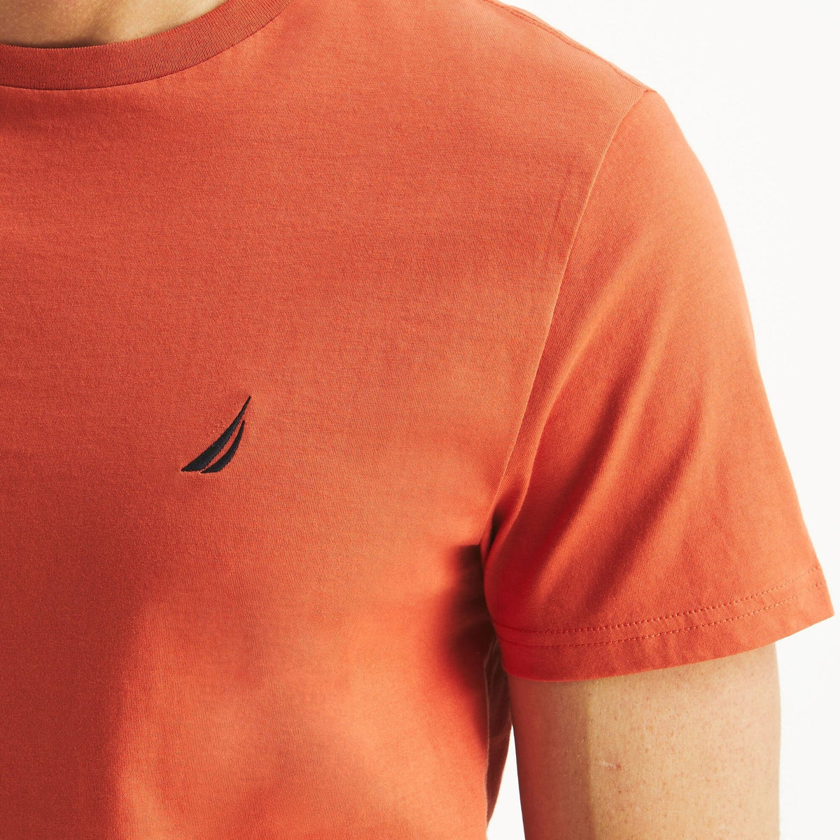 CAMISETA NAUTICA EN ALGODON CON LOGO BORDADO FLEET ORANGE