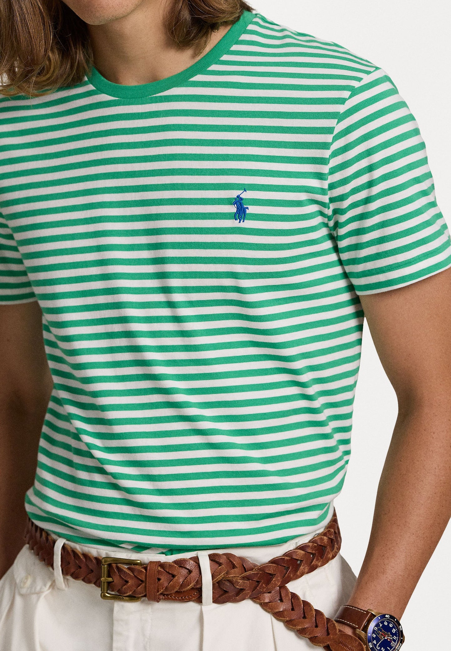 CAMISETA CUSTOM SLIM CON RAYAS SUMMER EMERALD