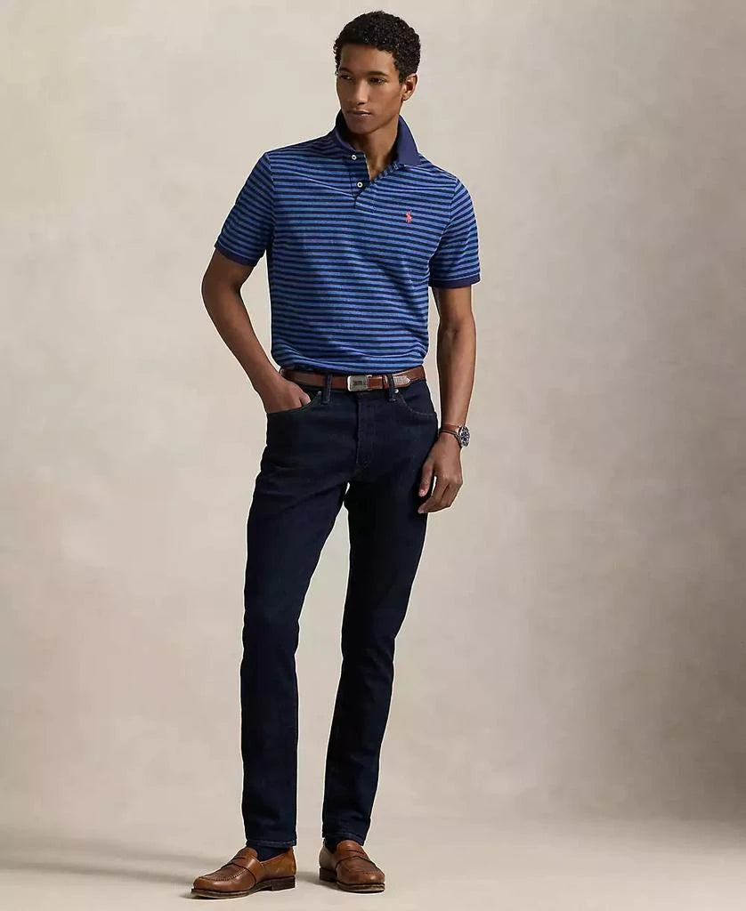 POLO DE PIQUE CUSTOM SLIM FOG BLUE HEATHER