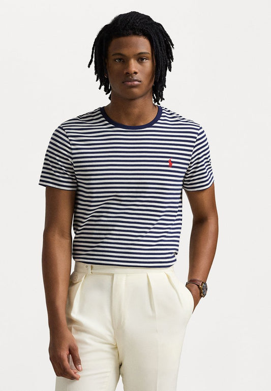 CAMISETA CUSTOM SLIM  CON RAYAS NEWPORT NAVY