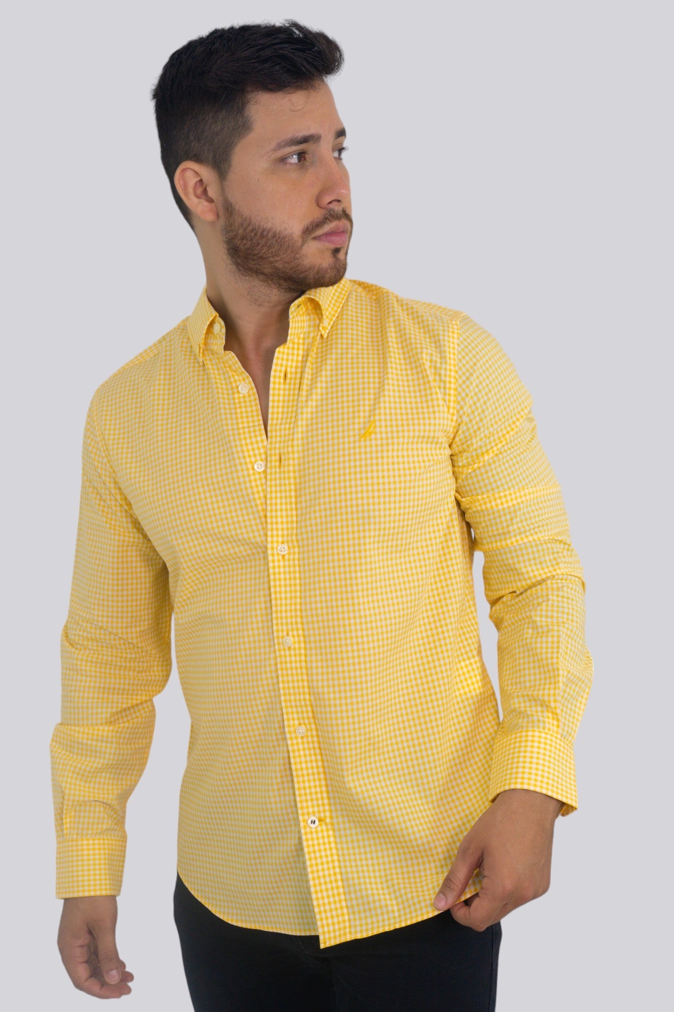 CAMISA CLASSIC FIT EN POPELINA CUADROS YELLOW DAFFODIL