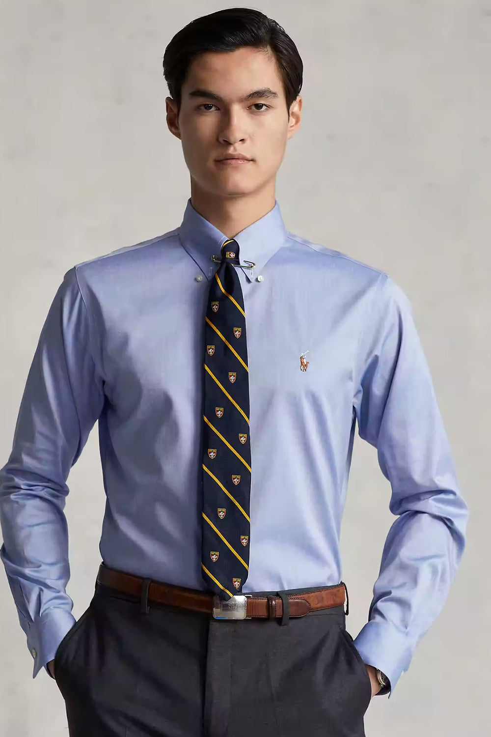 CAMISA CUSTOM FIT PINPOINT OXFORD AZUL.