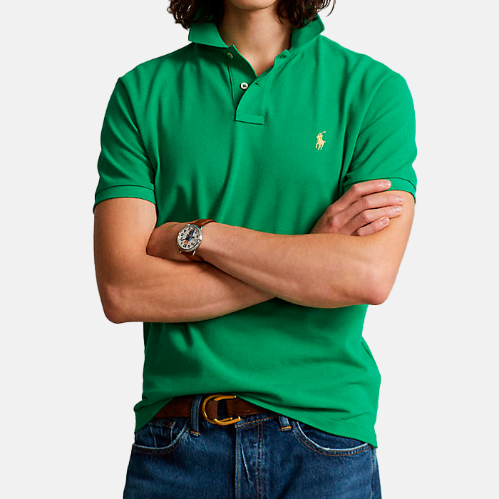 POLO DE PIQUÉ CUSTOM SLIM FIT VERDE