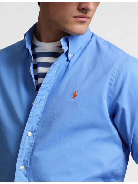 CAMISA CUSTOM FIT DE TWILL AQUA HARBOR ISLAND BLUE