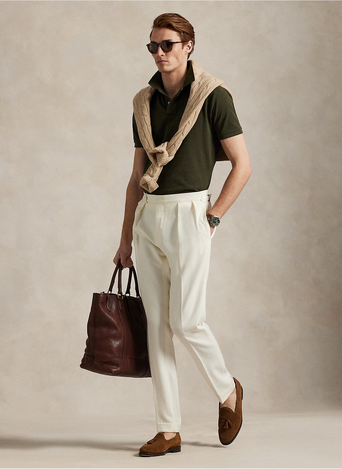 POLO DE PIQUE CUSTOM SLIM COMPANY OLIVE