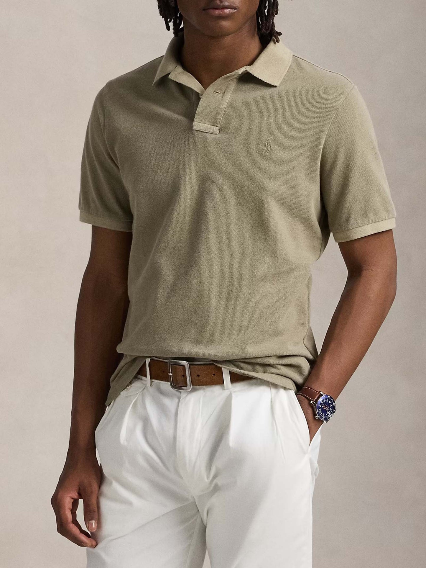 POLO DE PIQUE CUSTOM SLIM FIT OLIVE