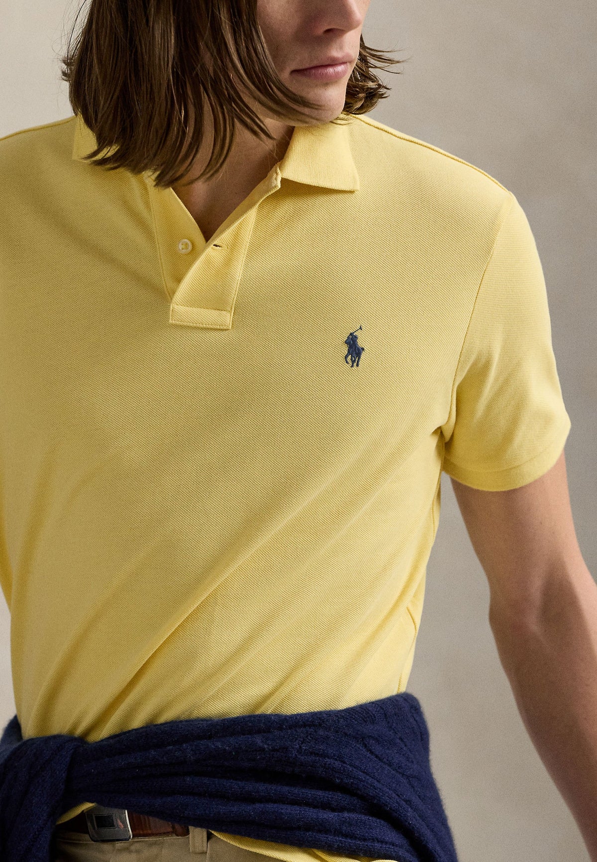 POLO DE PIQUE CUSTOM SLIM COLLEGIATE YELLOW