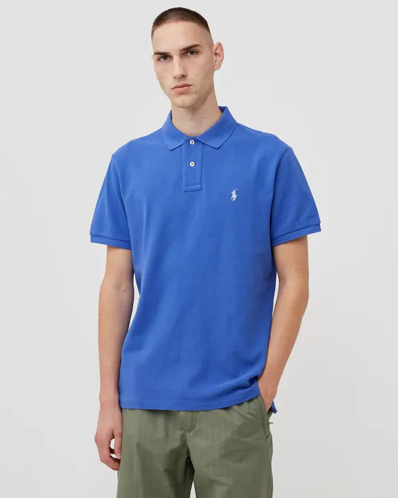 POLO DE PIQUÉ CUSTOM SLIM FIT AZUL