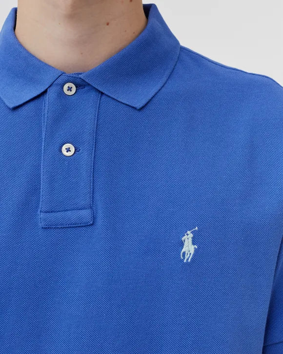 POLO DE PIQUÉ CUSTOM SLIM FIT AZUL