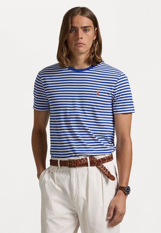 CAMISETA CUSTOM SLIM  CON RAYAS BLUE SATURN