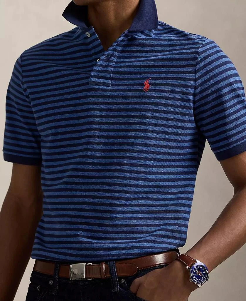 POLO DE PIQUE CUSTOM SLIM FOG BLUE HEATHER