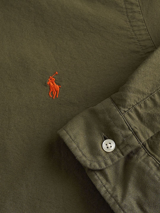 CAMISA OXFORD TEÑIDA EN PRENDA CUSTOM FIT NEW OLIVE