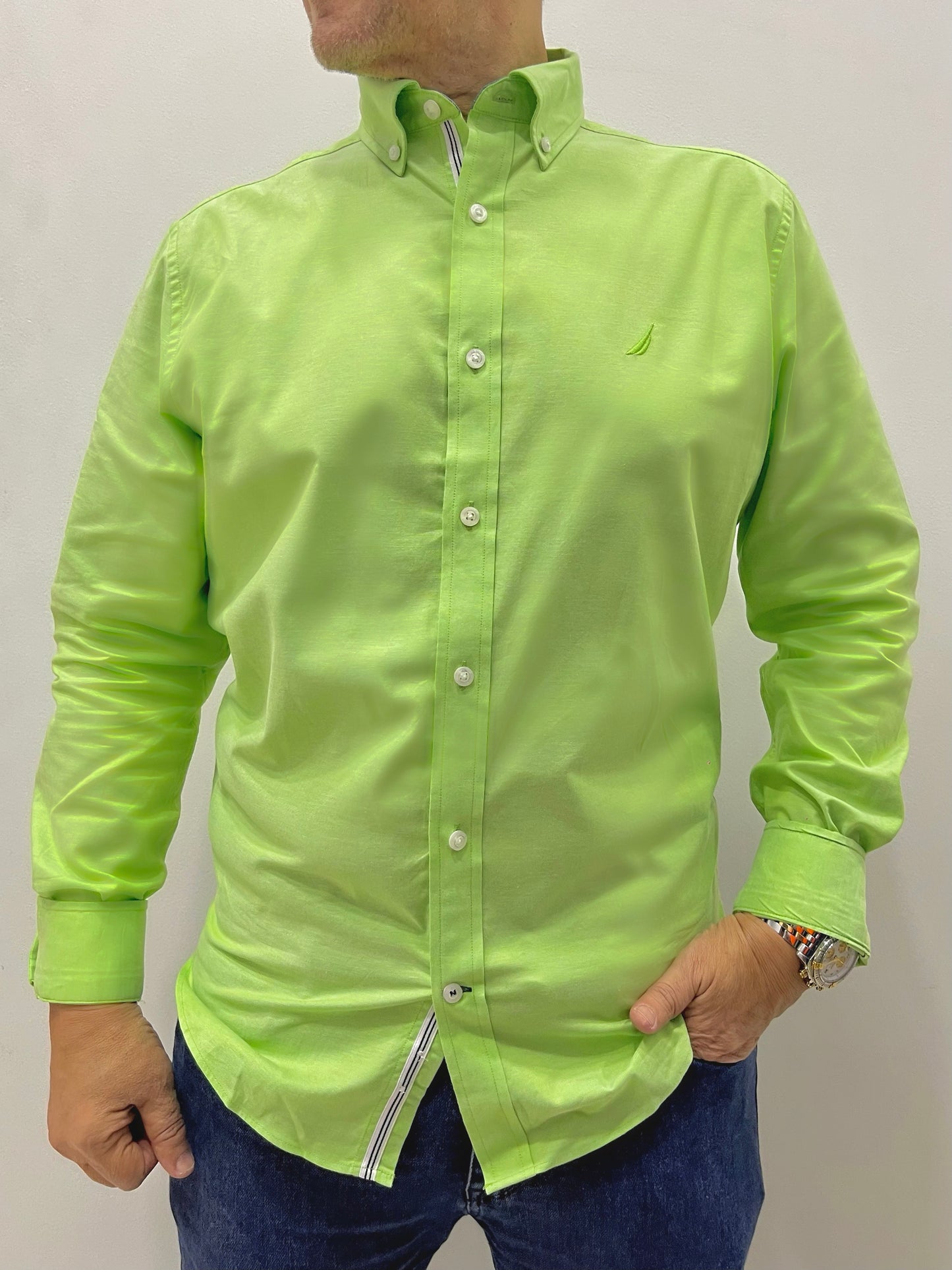 CAMISA CLASSIC FIT NAUTICA OXFORD LIME SURF