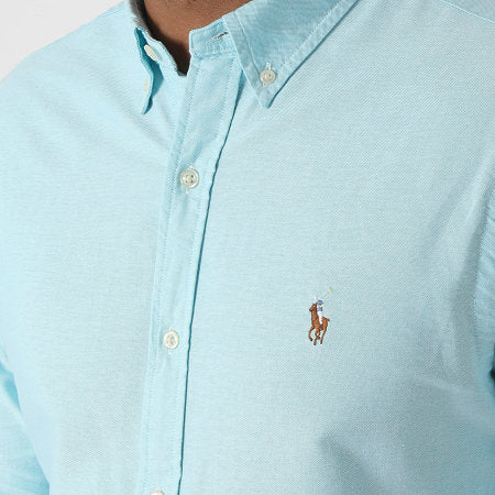 CAMISA CUSTOM FIT M/C PONY MULTI AEGEAN