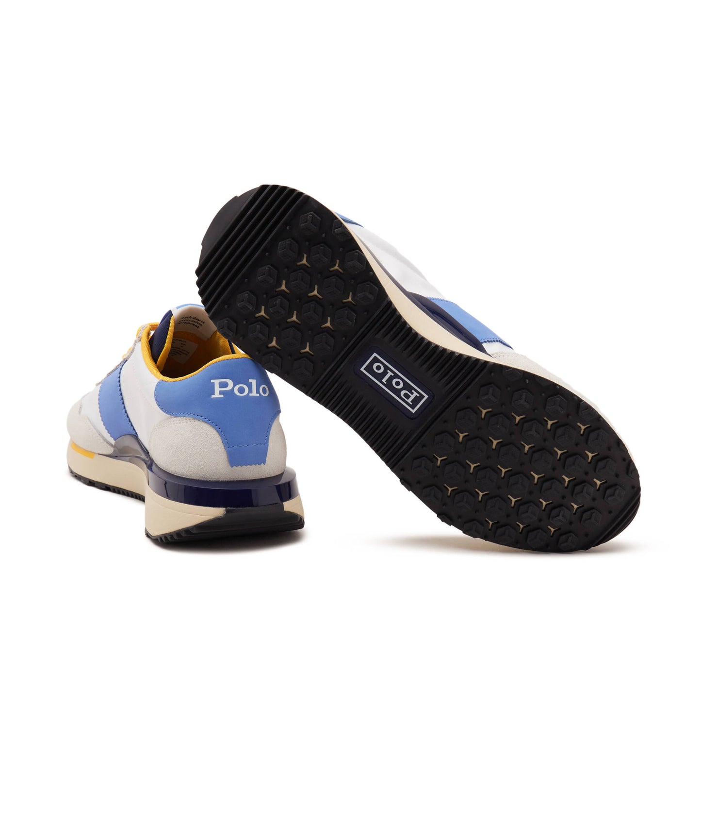 TENIS TRAIN 89 RALPH LAUREN GAMUZA Y CUERO BLANCO AZUL