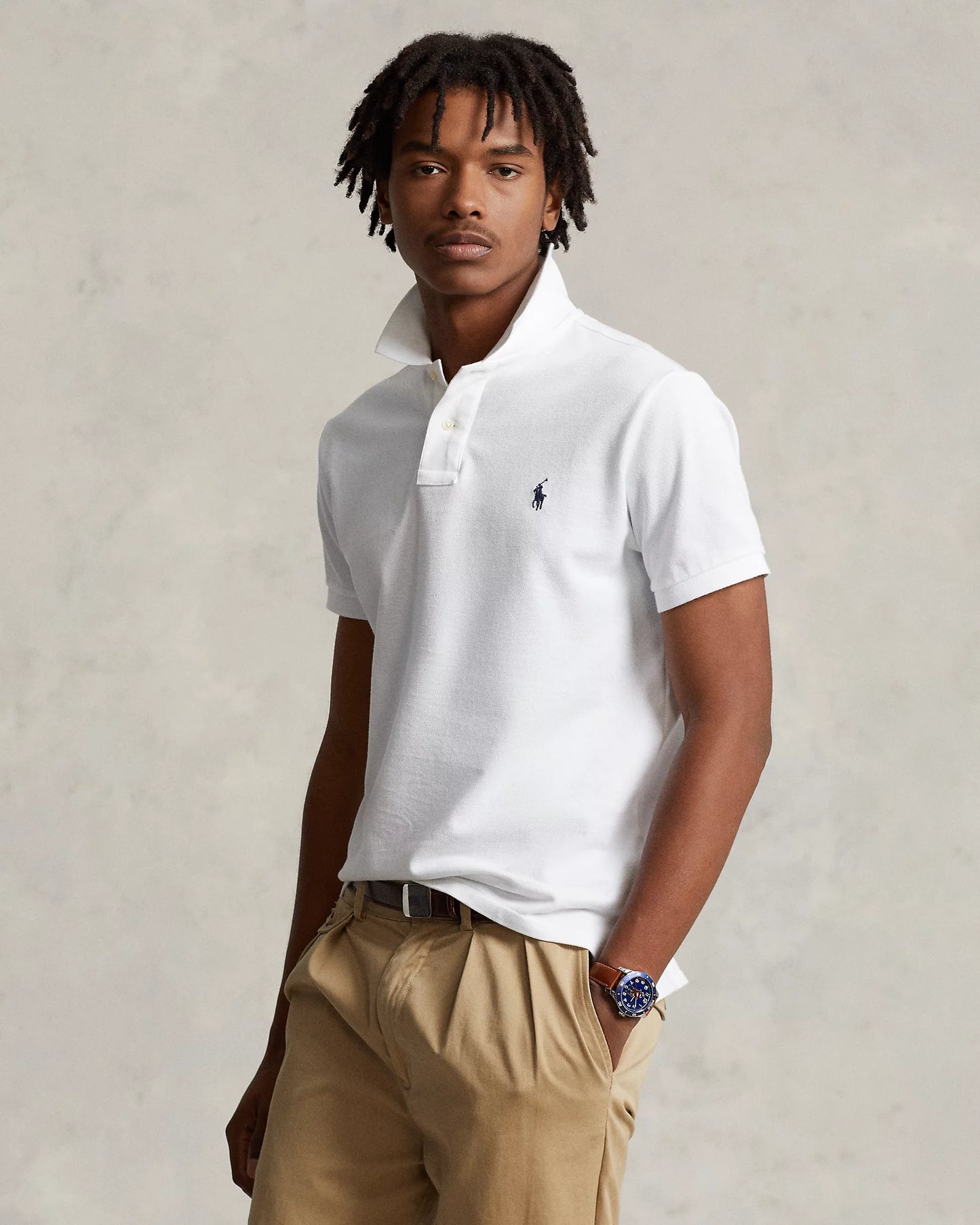 POLO DE PIQUÉ CUSTOM SLIM FIT BLANCO