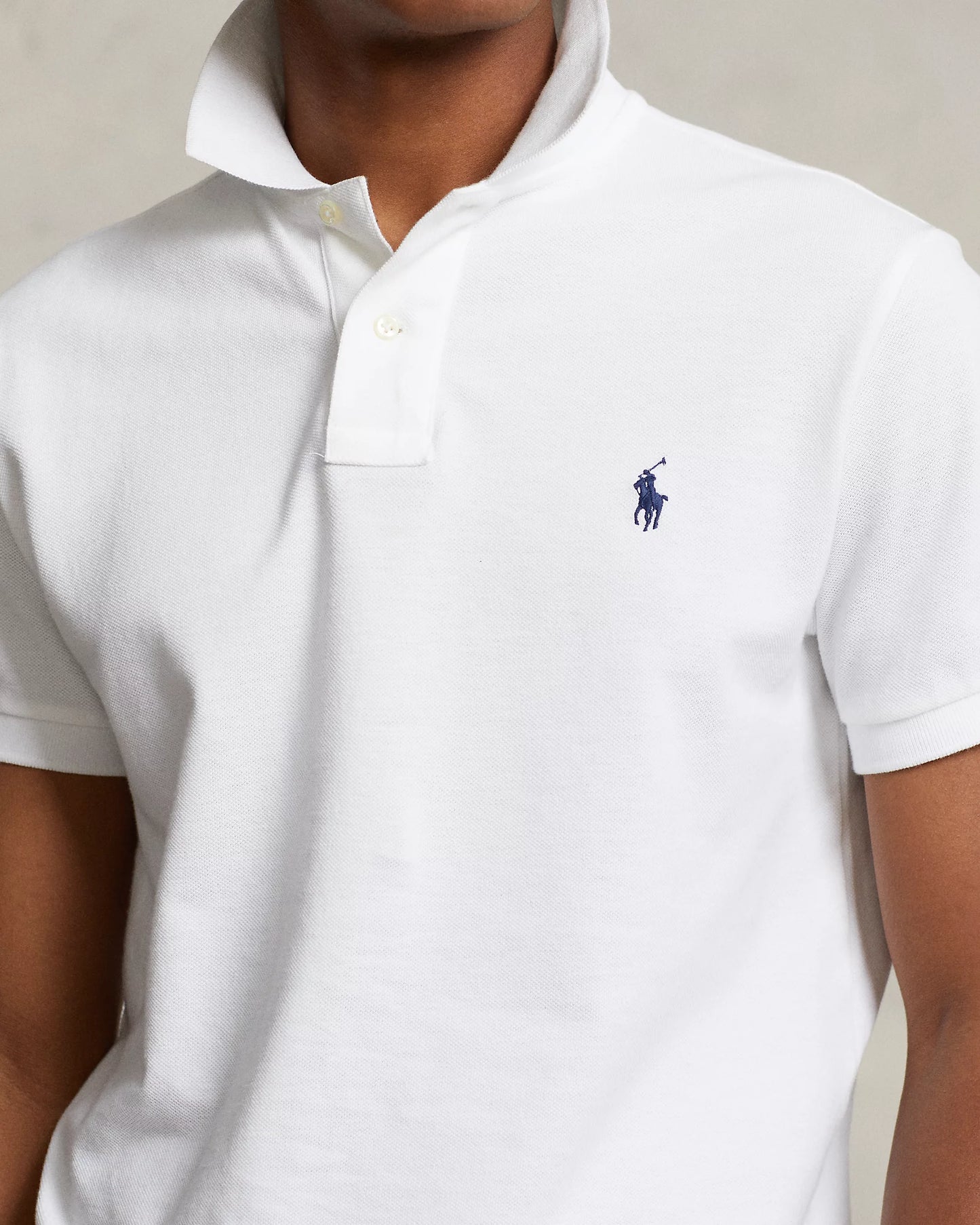 POLO DE PIQUÉ CUSTOM SLIM FIT BLANCO