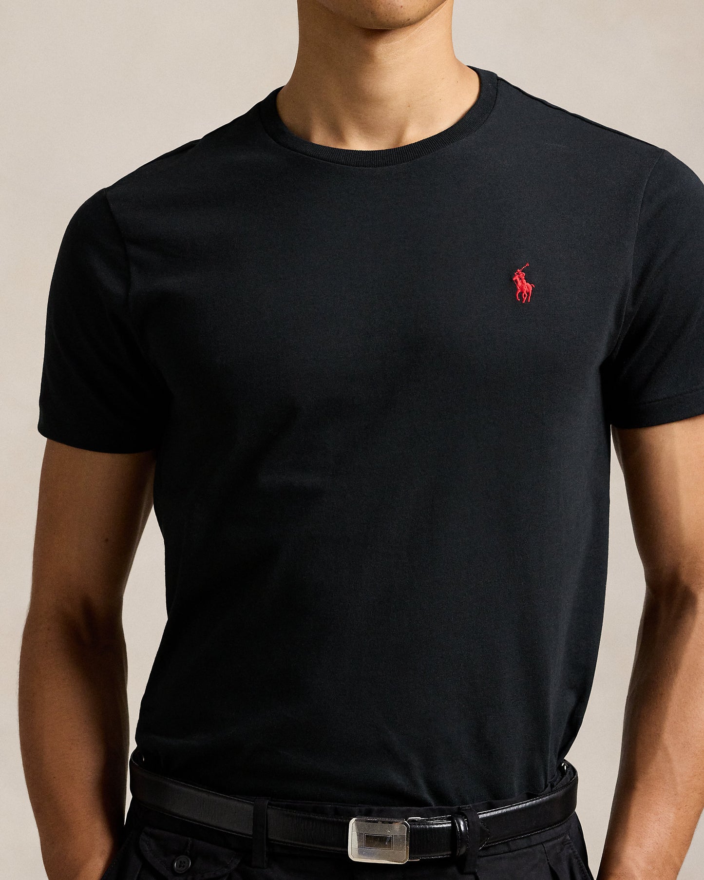 CAMISETA CUSTOM SLIM FIT ALGODON DE PUNTO POLO BLACK