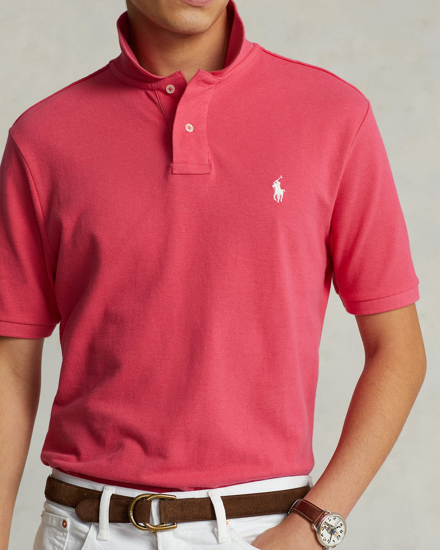 POLO DE PIQUÉ CUSTOM SLIM FIT HOT PINK