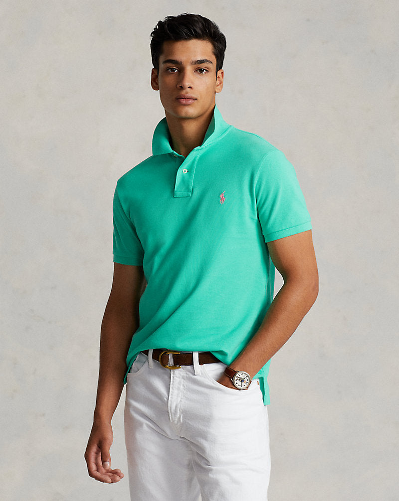 POLO DE PIQUÉ CUSTOM SLIM FIT VERDE