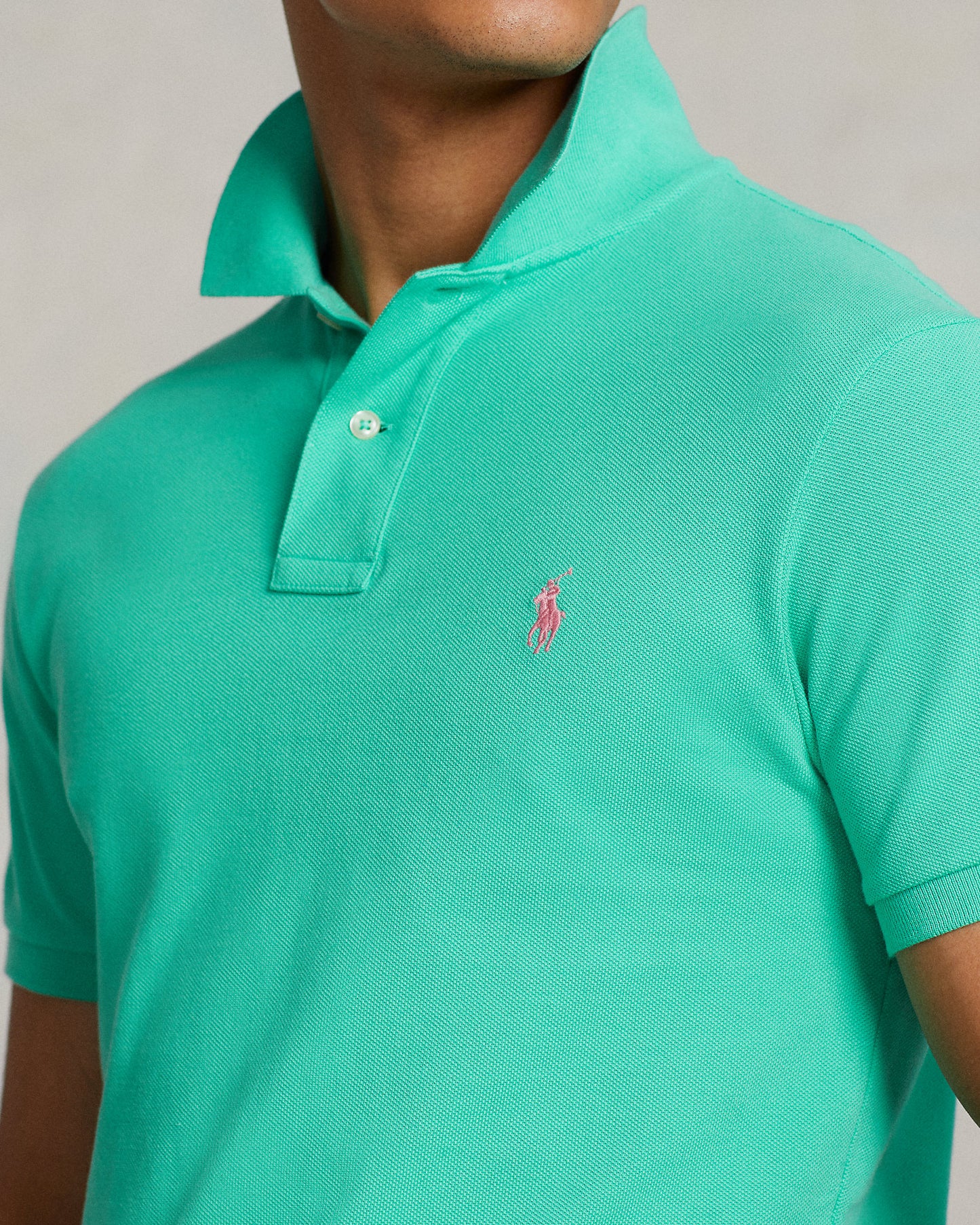 POLO DE PIQUÉ CUSTOM SLIM FIT VERDE