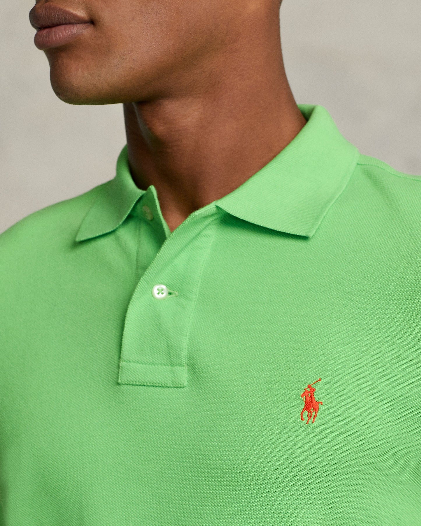 POLO DE PIQUÉ CUSTOM SLIM FIT KIWI LIME