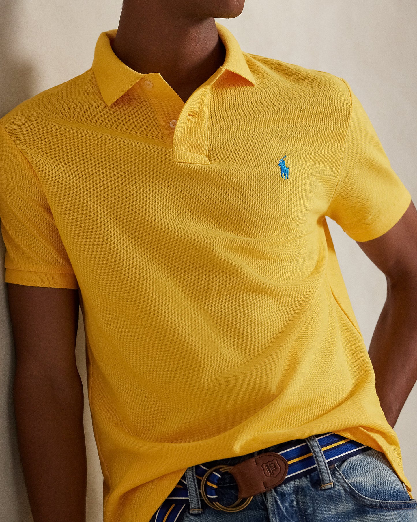 POLO DE PIQUE CUSTOM SLIM YELLOW FIN