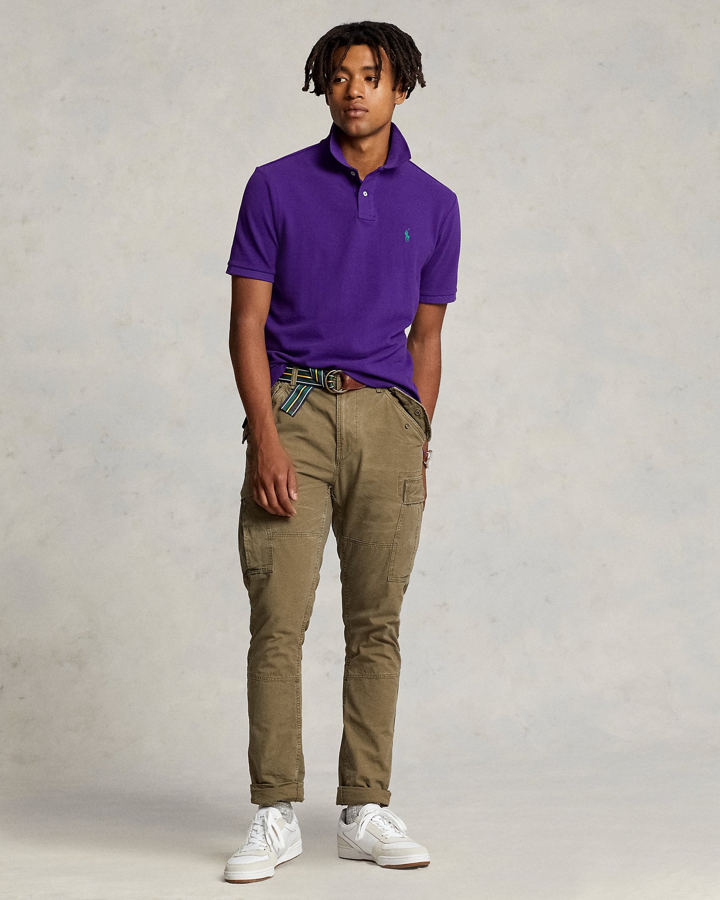POLO DE PIQUÉ CUSTOM SLIM FIT CHALET PURPLE