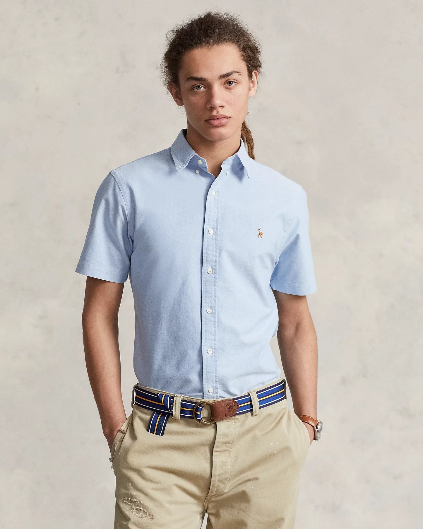 CAMISA RALPH LAUREN M/C OXFORD AZUL