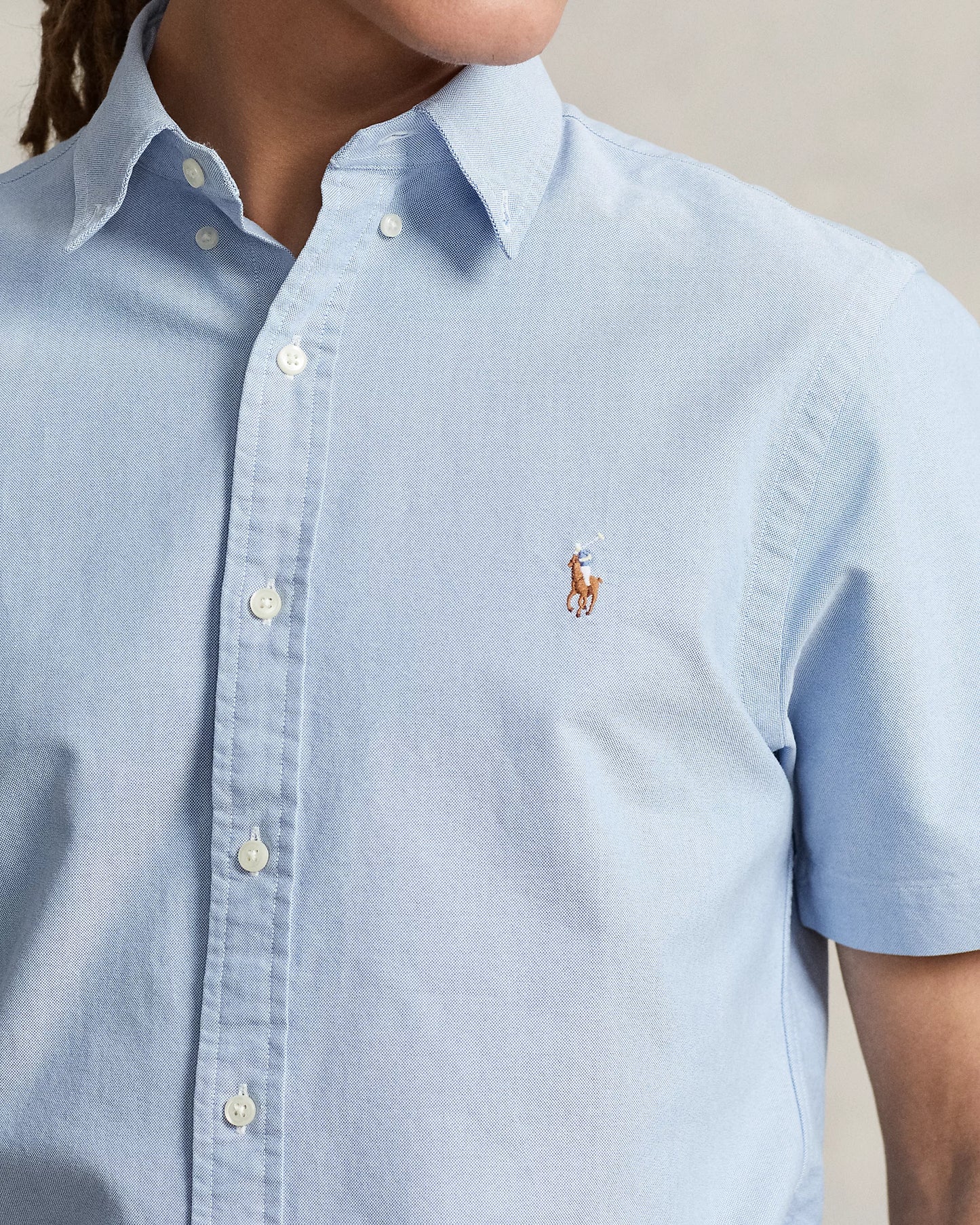 CAMISA RALPH LAUREN M/C OXFORD AZUL