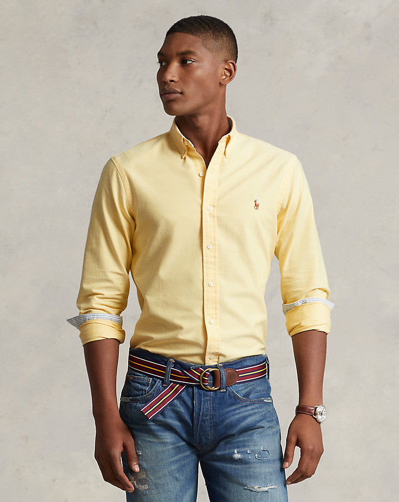 CAMISA CUSTOM FIT OXFORD AMARILLA