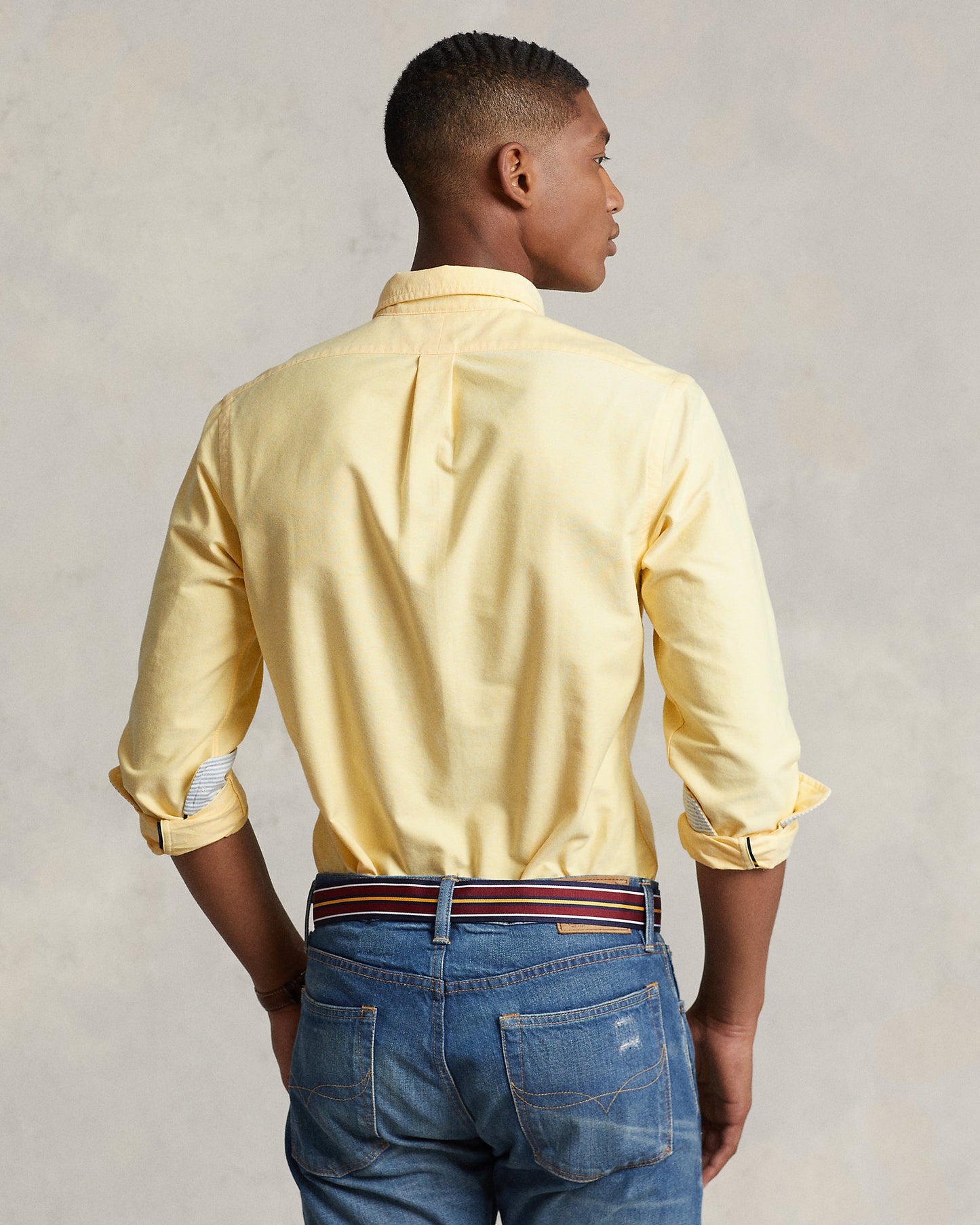 CAMISA CUSTOM FIT OXFORD AMARILLA