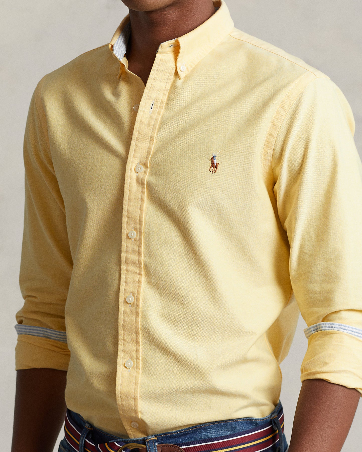 CAMISA CUSTOM FIT OXFORD AMARILLA