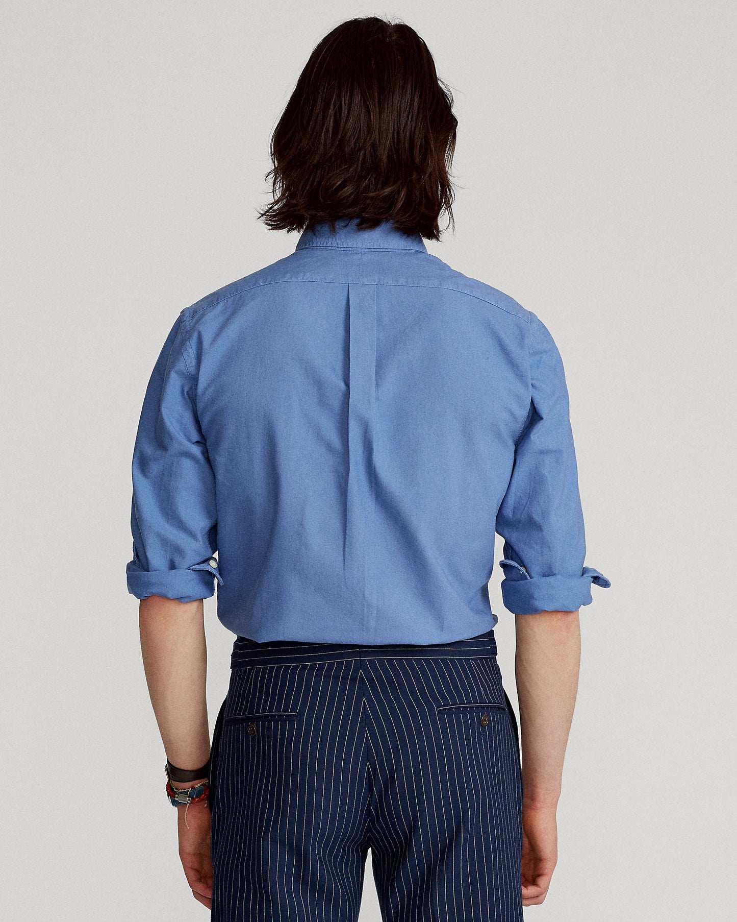 CAMISA OXFORD TEÑIDA EN PRENDA CUSTOM FIT AZUL