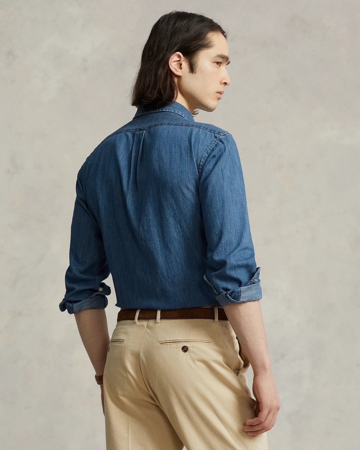 CAMISA CUSTOM FIT DENIM AZUL