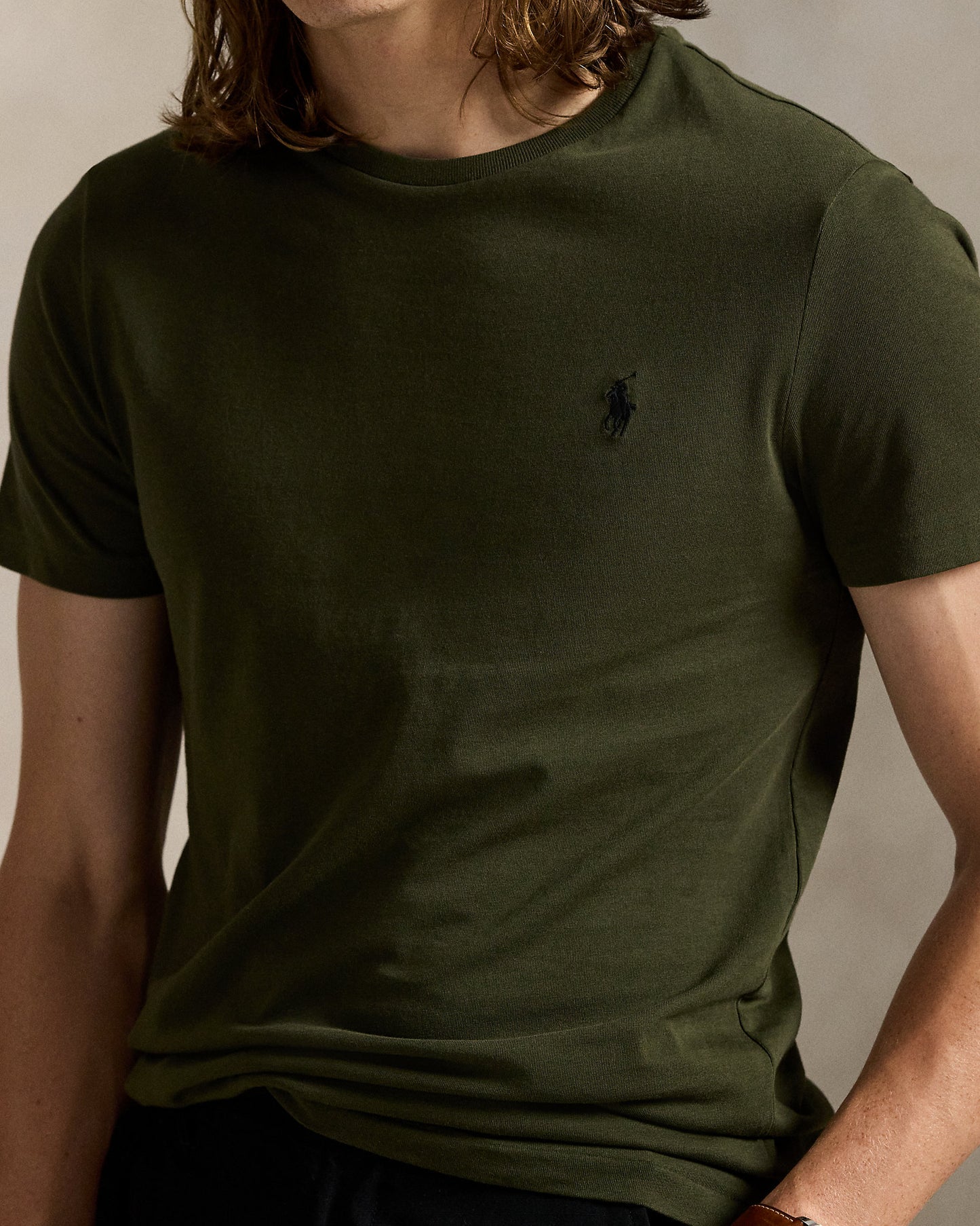 CAMISETA CUSTOM SLIM FIT ALGODON DE PUNTO COMPANY OLIVE