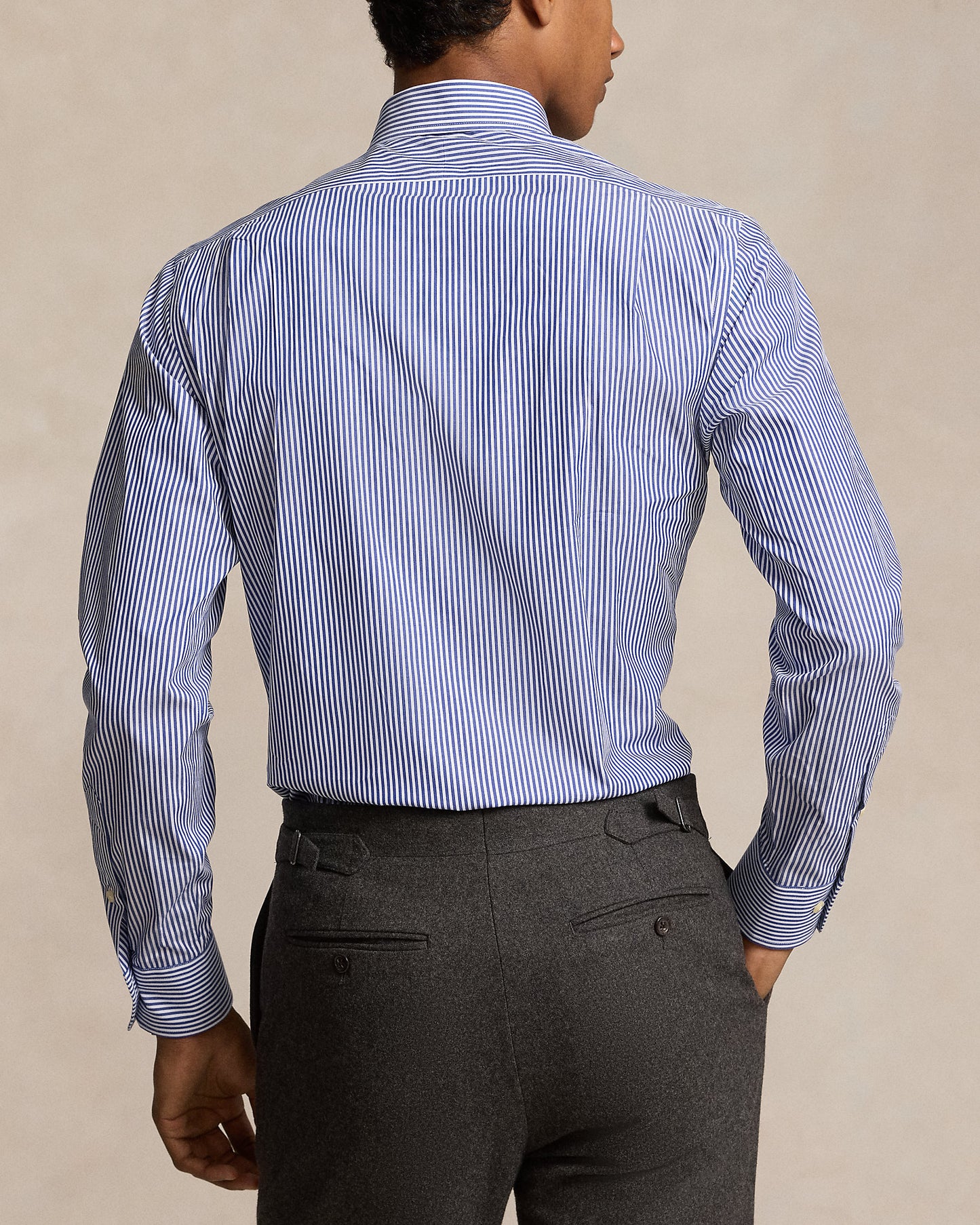 CAMISA DE VESTIR CUSTOM FIT POPELINA AZUL RAYAS