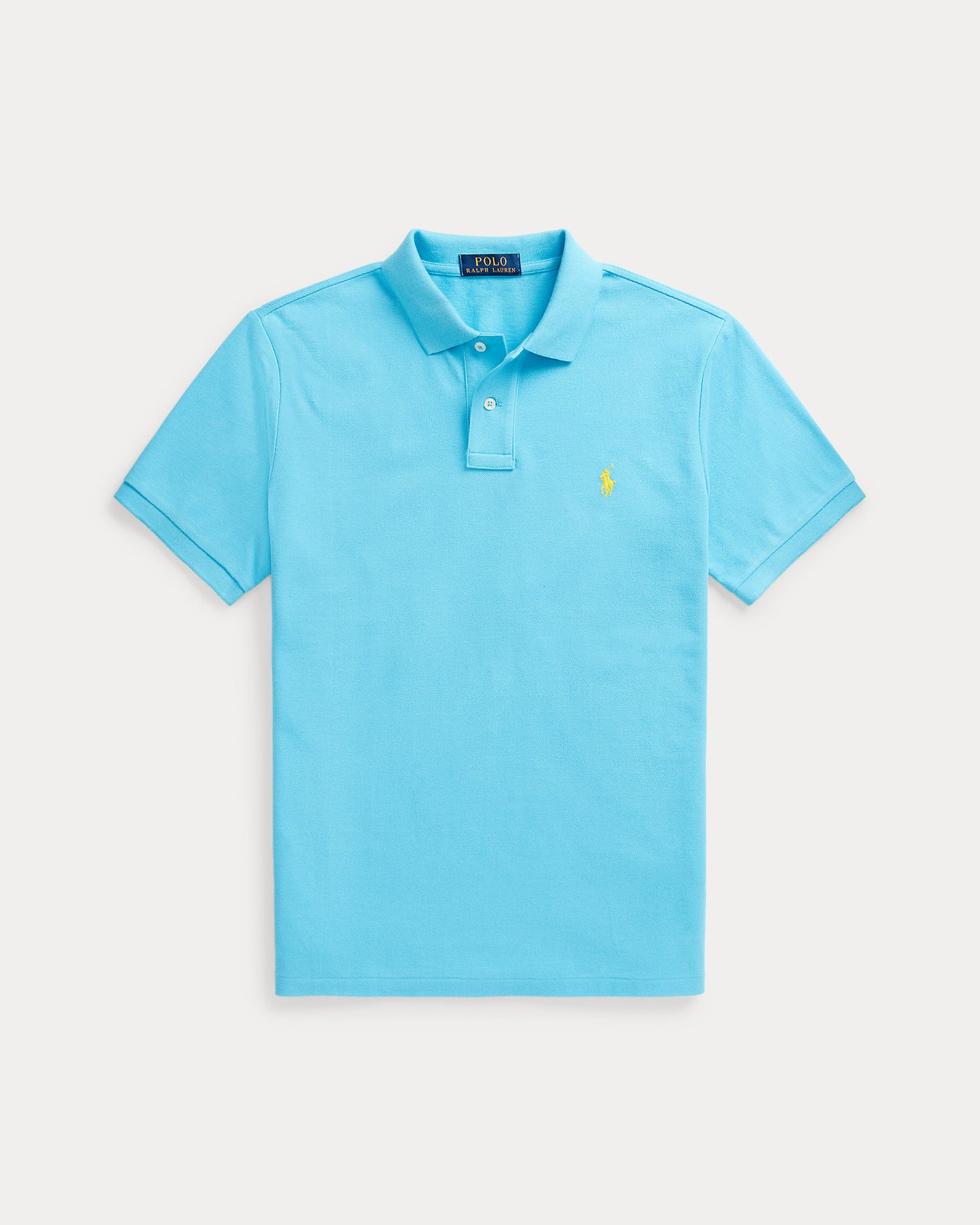 POLO DE PIQUE CUSTOM SLIM AQUA BLUE