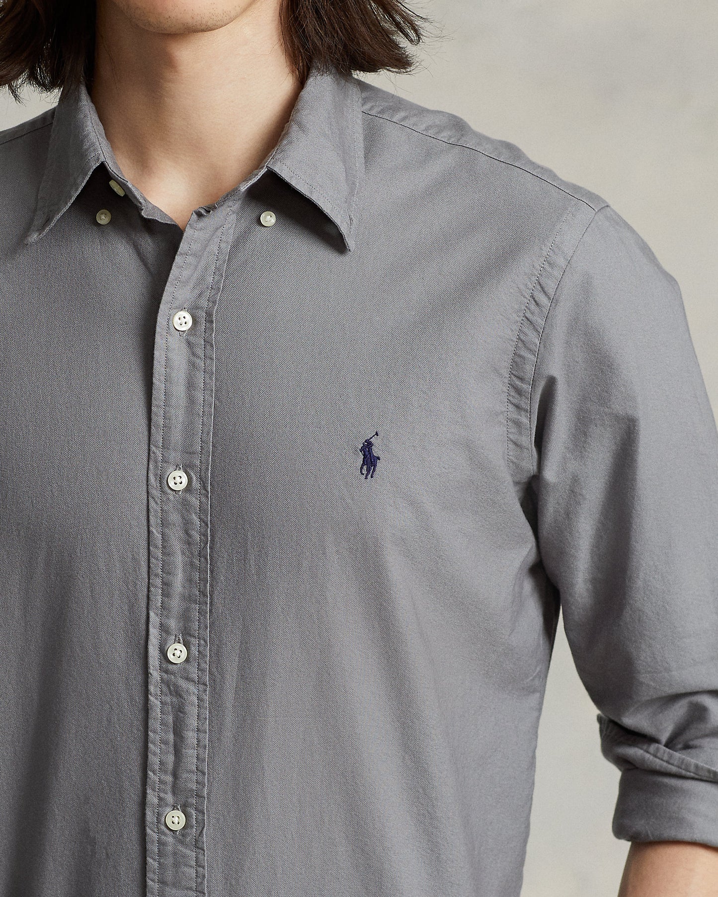 CAMISA CUSTOM FIT GD OXFORD FERFECT GRAY.