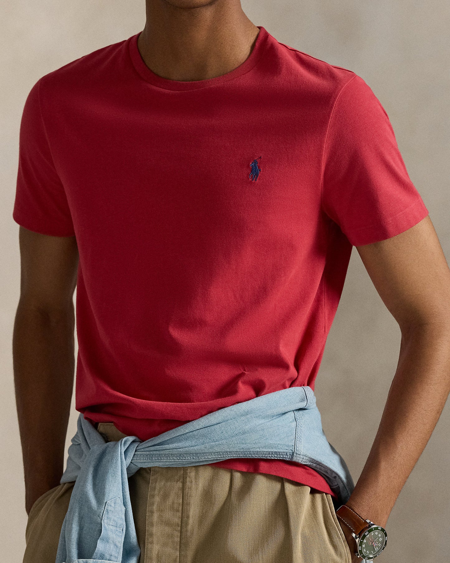 CAMISETA CUSTOM SLIM FIT ALGODON DE PUNTO SUNRISE RED