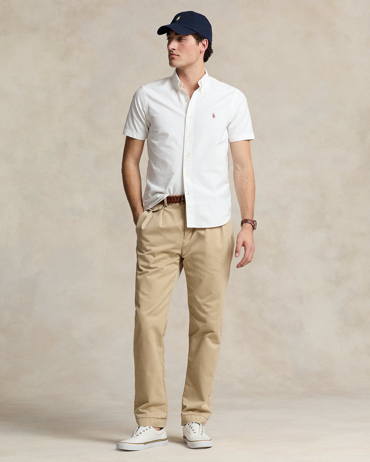 CAMISA CUSTOM FIT EN OXFORD WHITE
