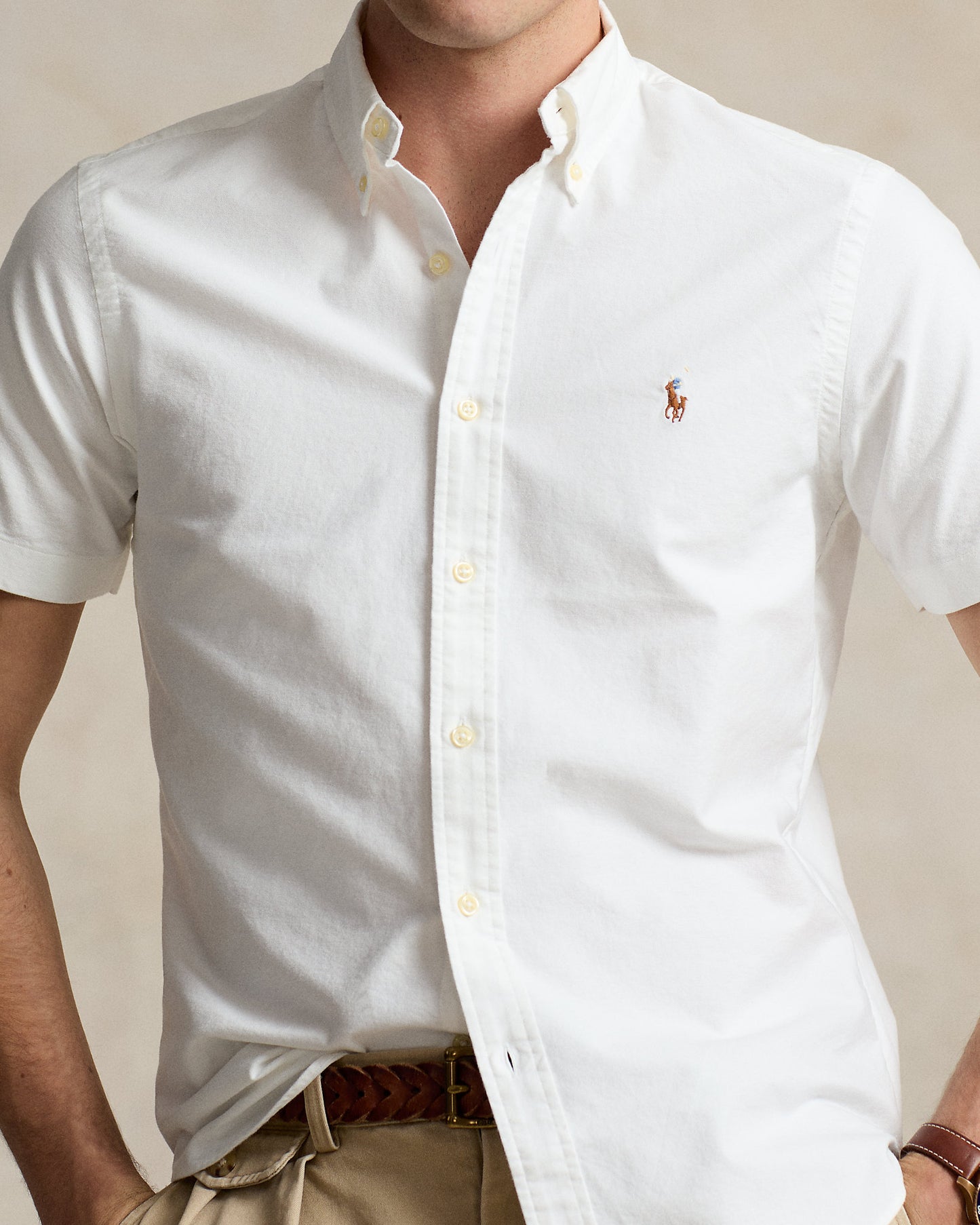CAMISA CUSTOM FIT EN OXFORD WHITE