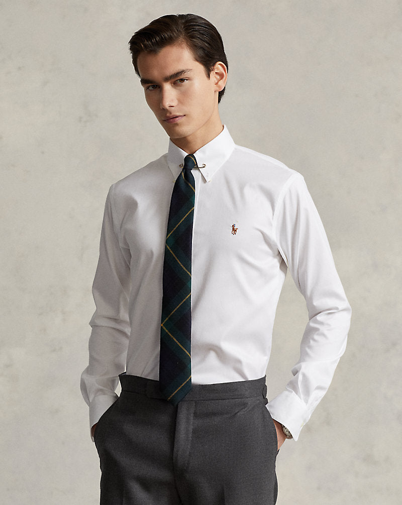 CAMISA DE VESTIR CUSTOM FIT OXFORD MERCERIZADO BLANCA