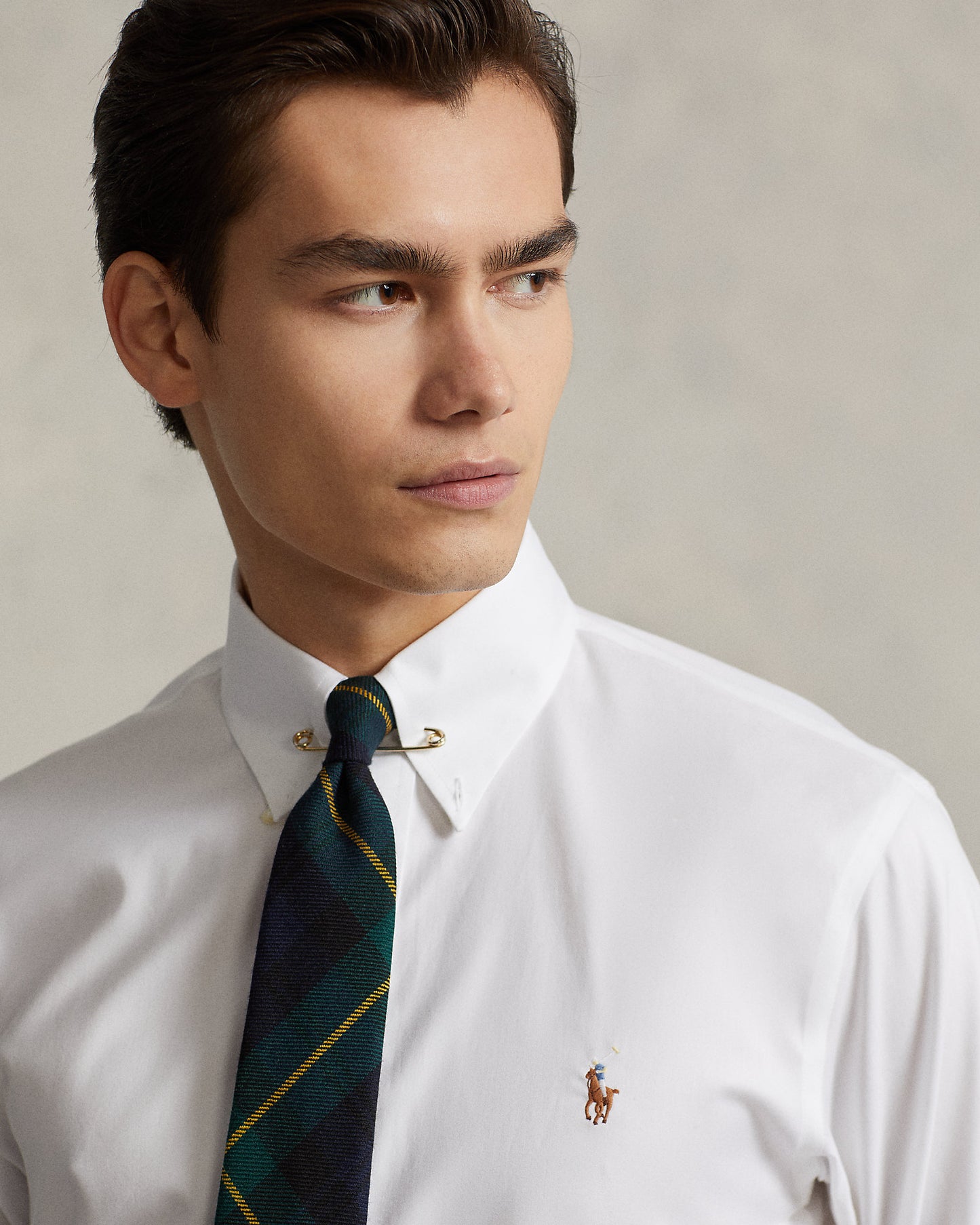 CAMISA DE VESTIR CUSTOM FIT OXFORD MERCERIZADO BLANCA