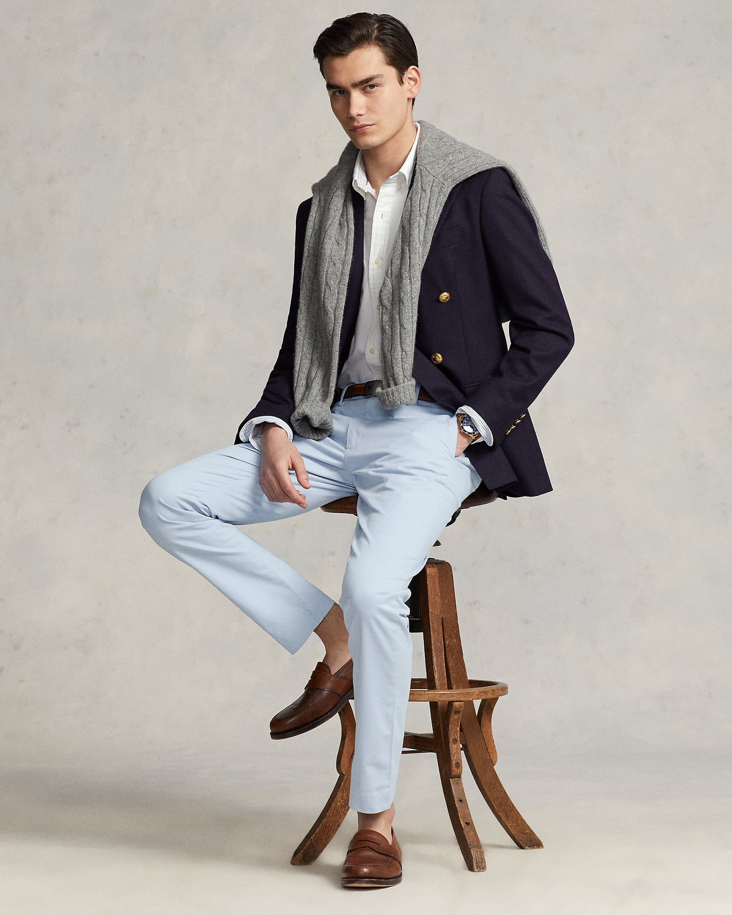PANTALÓN CHINO SLIM FIT STRETCH AZUL CLARO