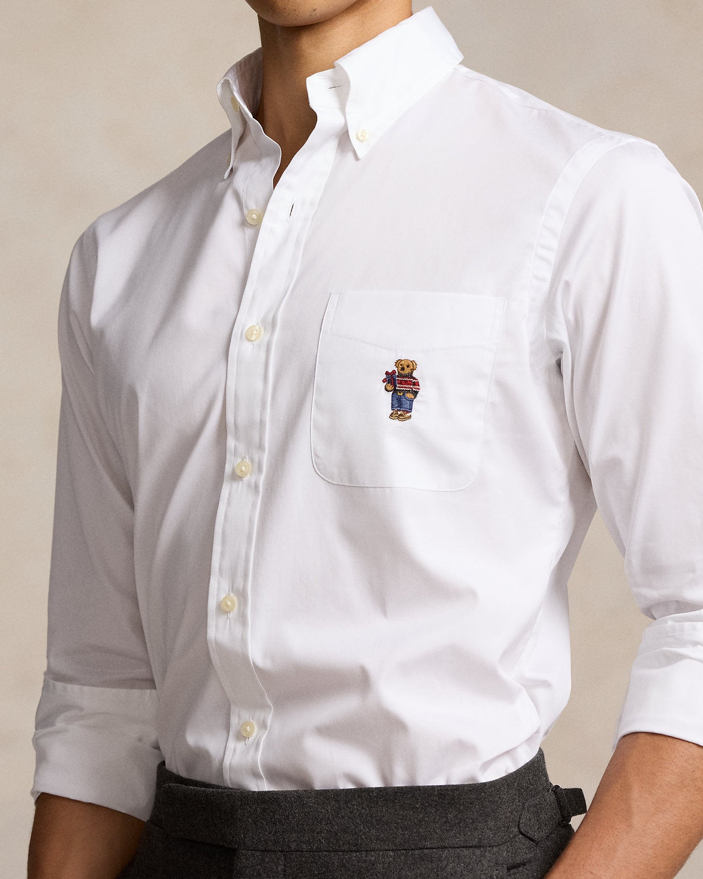 CAMISA CUSTOM FIT EN POPELINA POLO BEAR